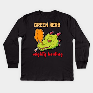 green herb, mighty healing Kids Long Sleeve T-Shirt